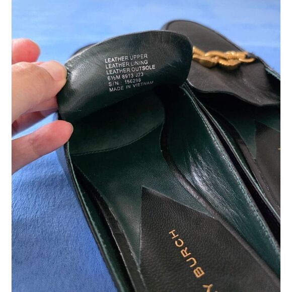 Tory Burch Jessa Backless Black Loafer Leather Size 6.5 Flats - Picture 6 of 9